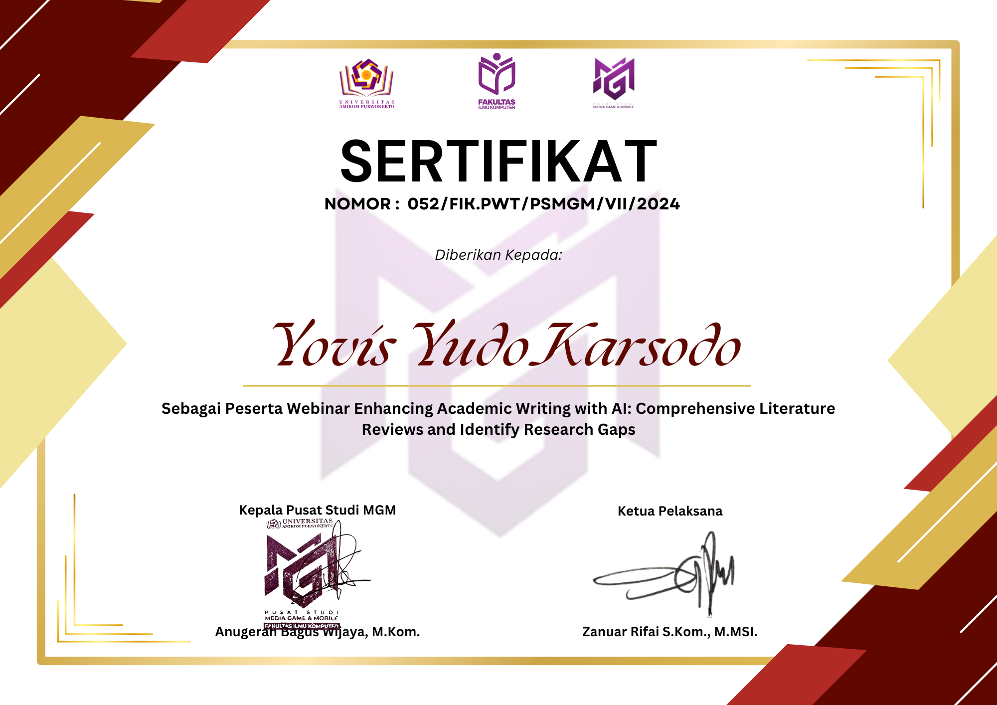 Seminar  Artificial Intelligence